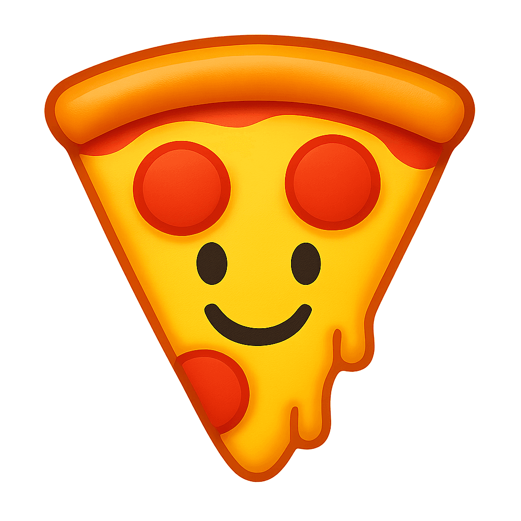 un trancio di pizza che sorride