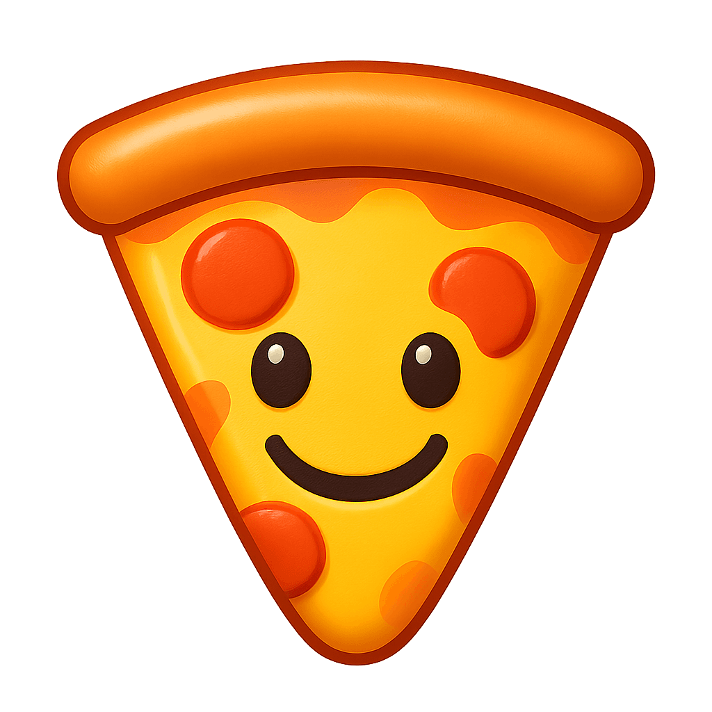 un trancio di pizza che sorride