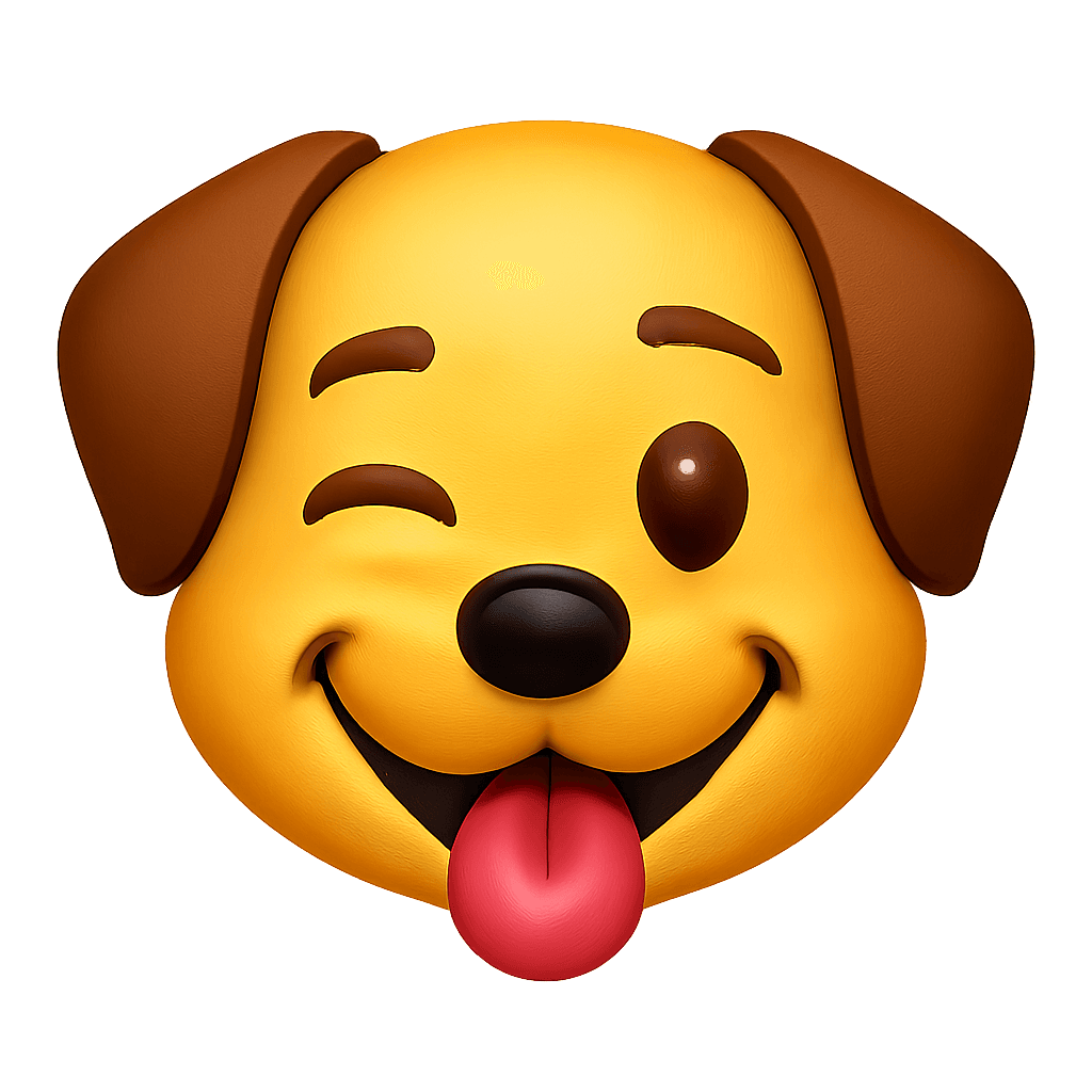 un cane che ammicca in stile meme