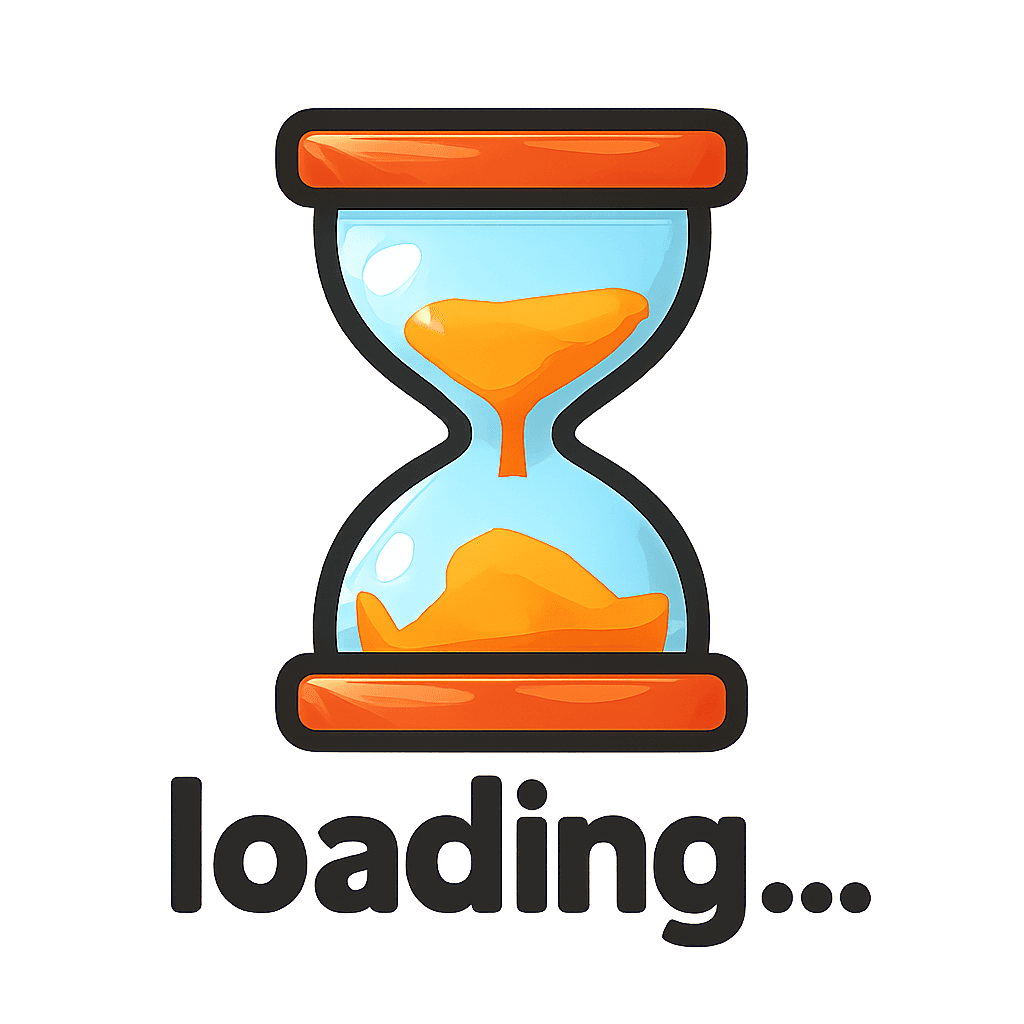 Emoji clessidra con scritto “loading…” come se fosse un meme sull’attesa infinita.